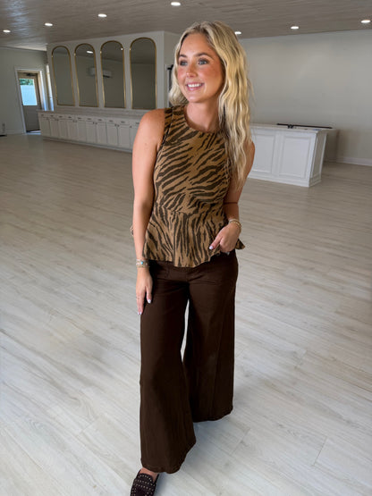 nora zebra print top