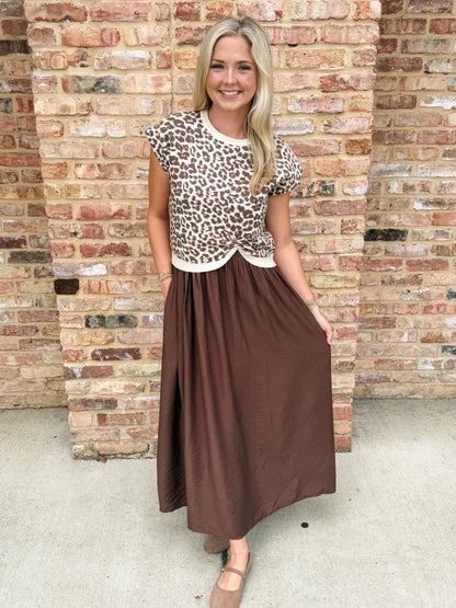 sara animal sweater midi dress