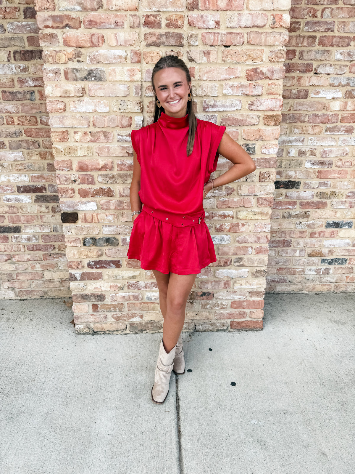 just groovy skort set - red