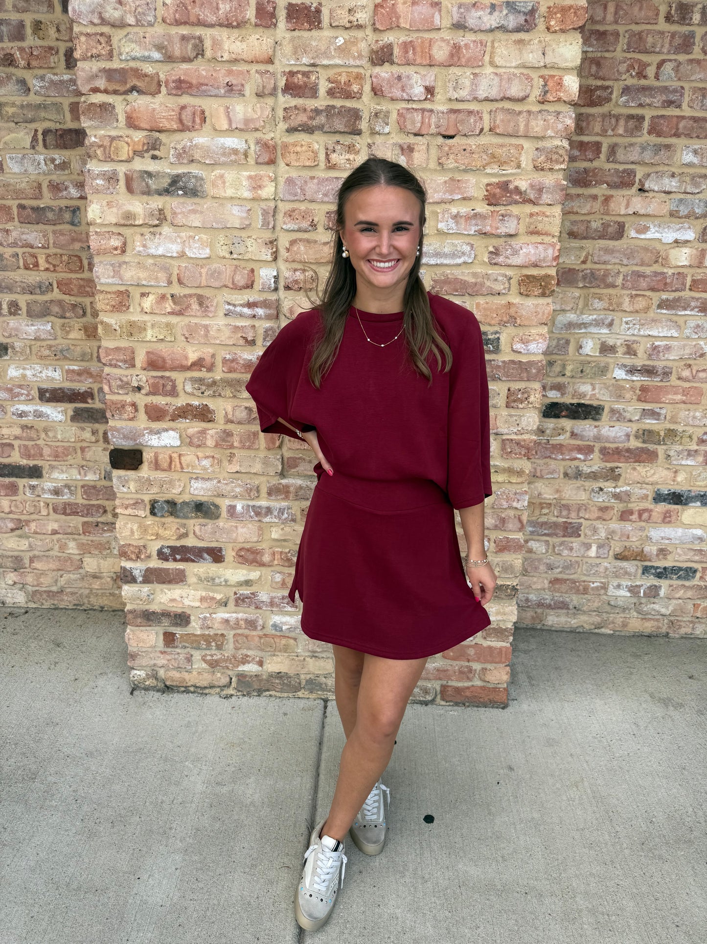 blakely skort - burgundy
