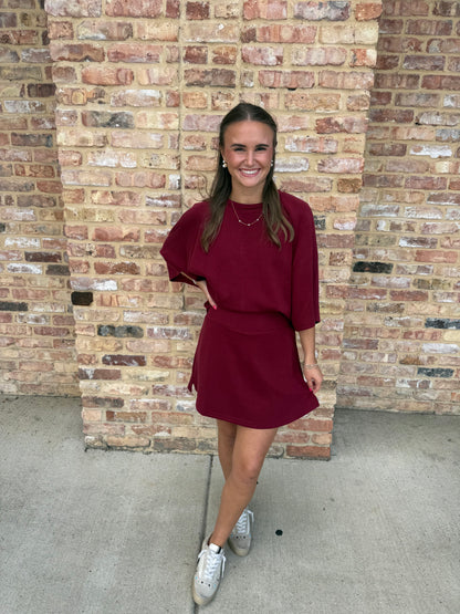 blakely skort - burgundy