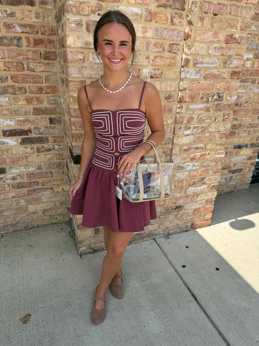 gameday dress - burgundy