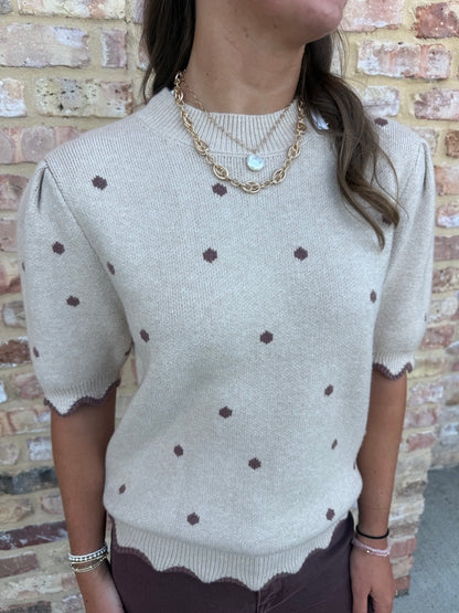 scallop sweater top
