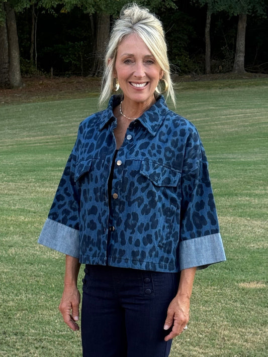 denim swing jacket