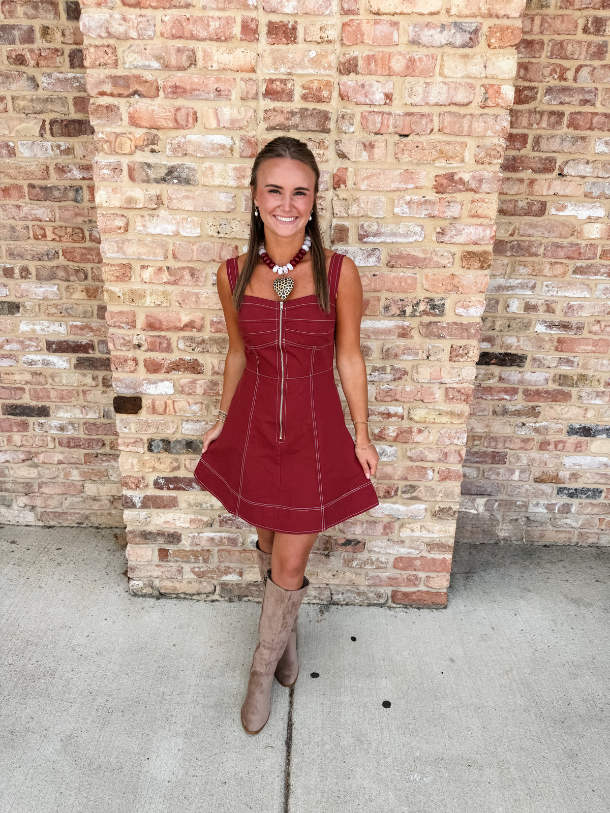 county line dress - burgundy