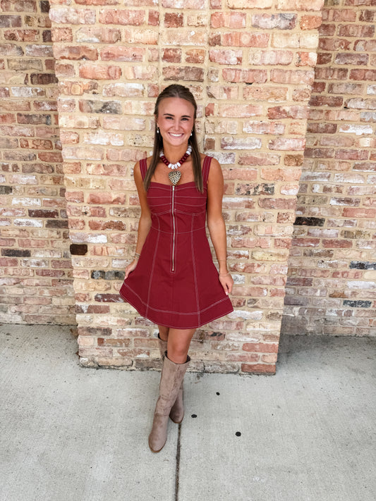county line dress - burgundy