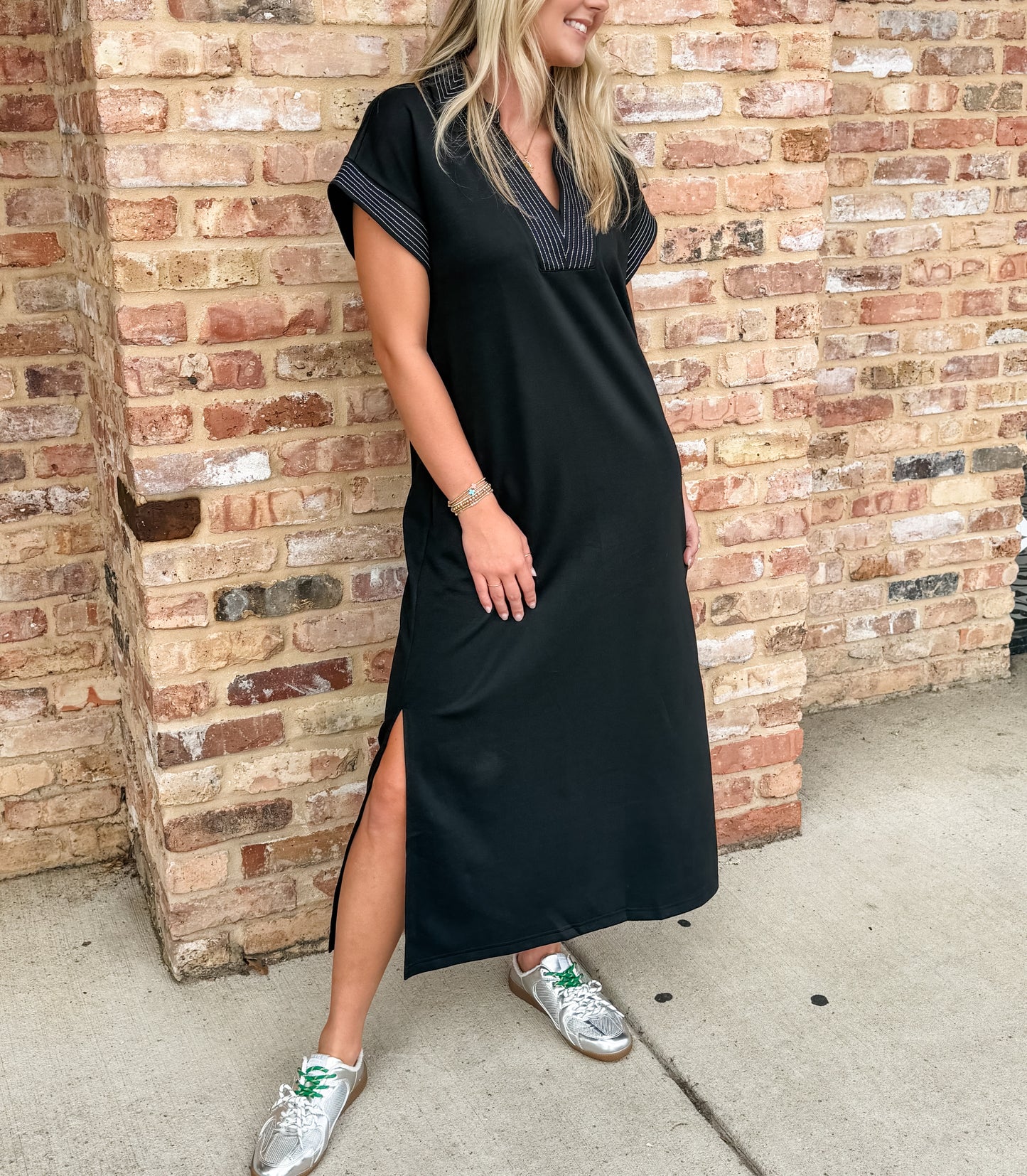 farris collared midi dress