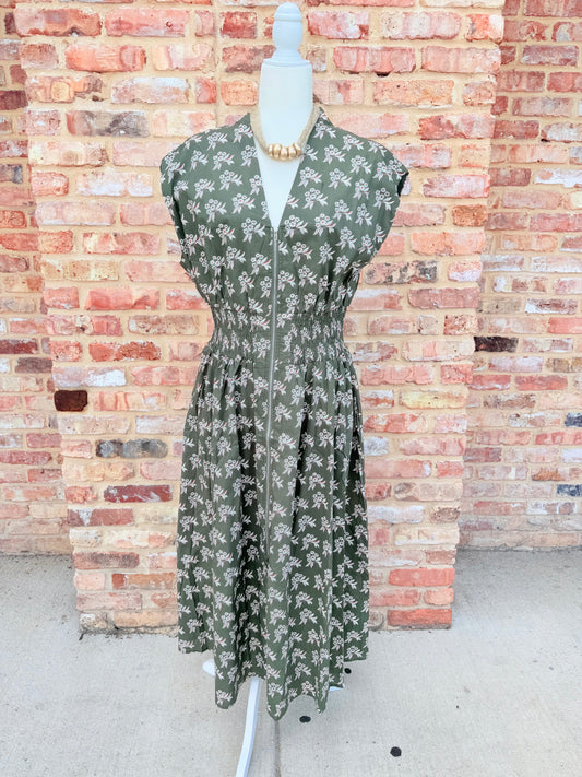 wild fern curvy midi dress