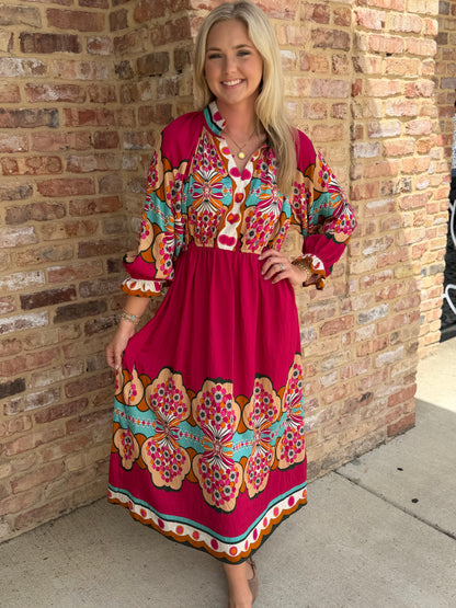 wonderland floral midi