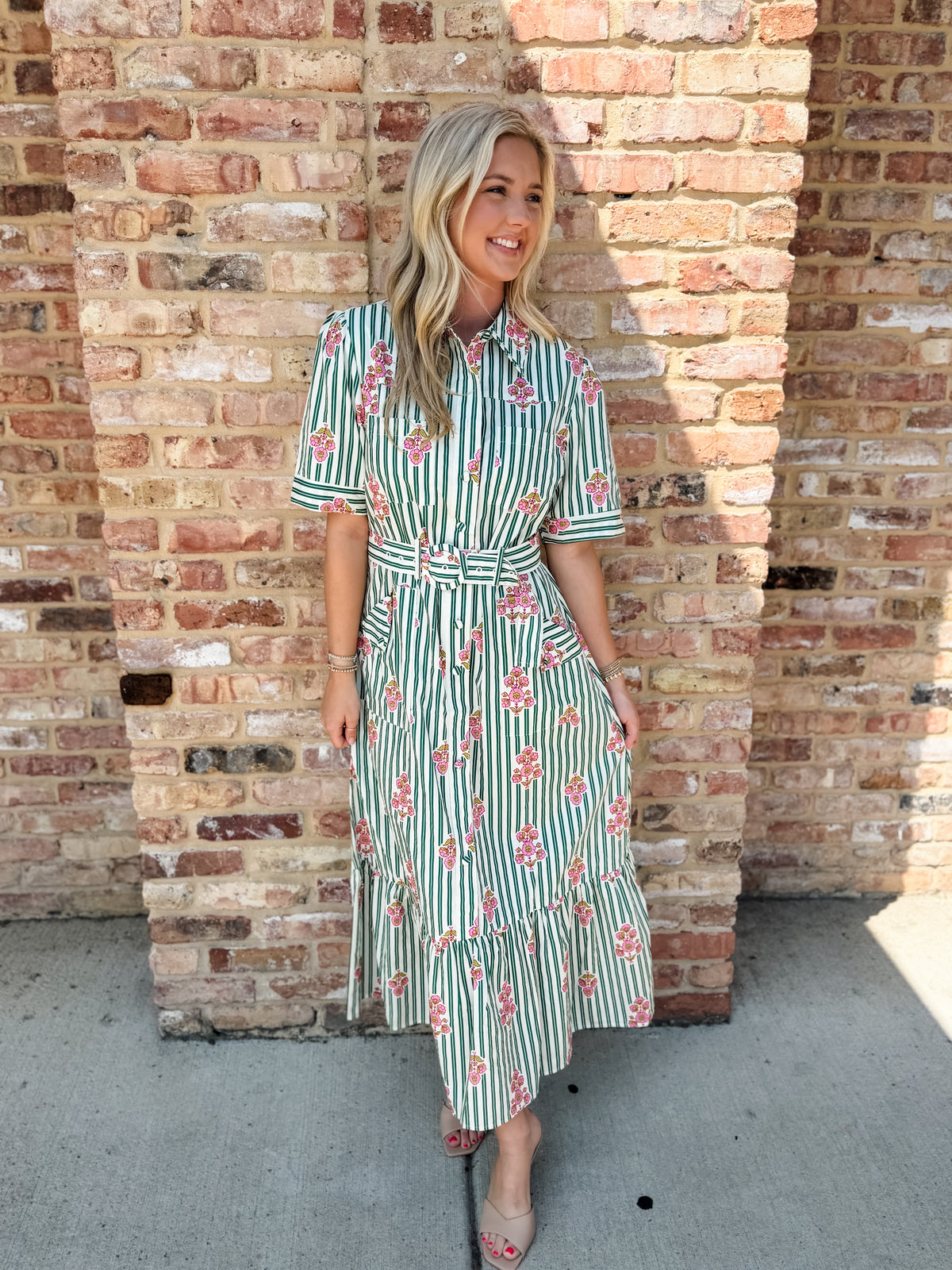 Elise belted Maxi Dress