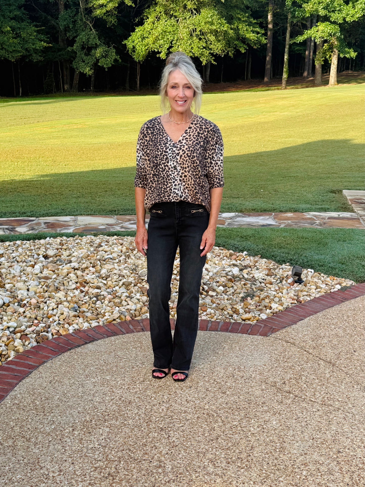 cheetah knit cardigan by renuar
