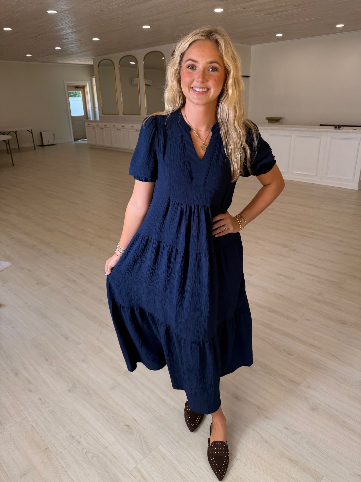 classic charm midi dress