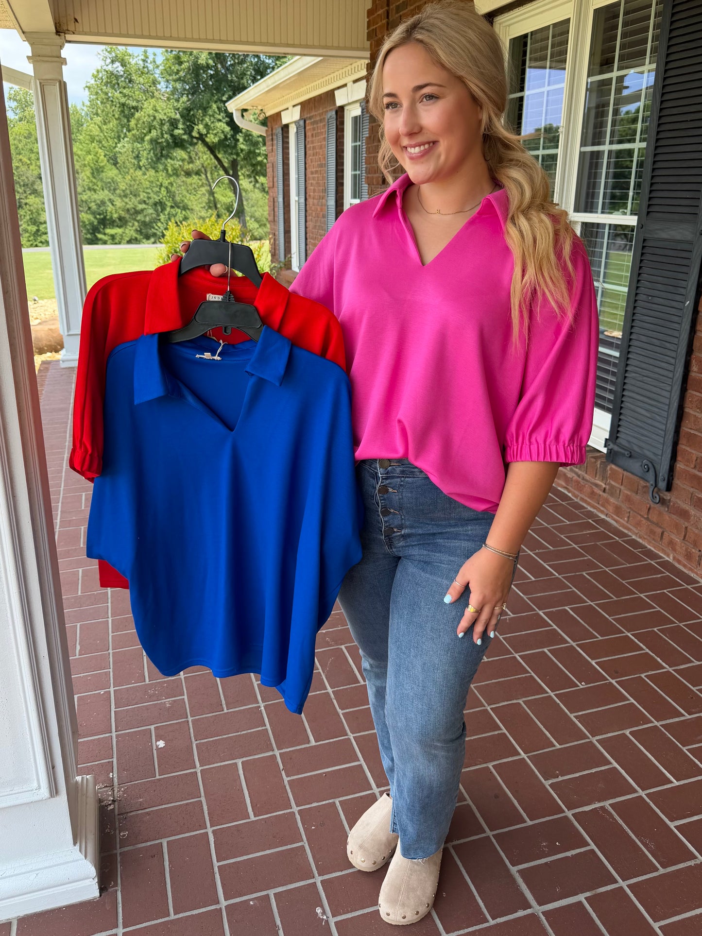 Butter Soft—Collar Top