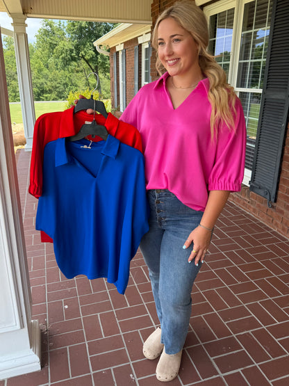 Butter Soft—Collar Top