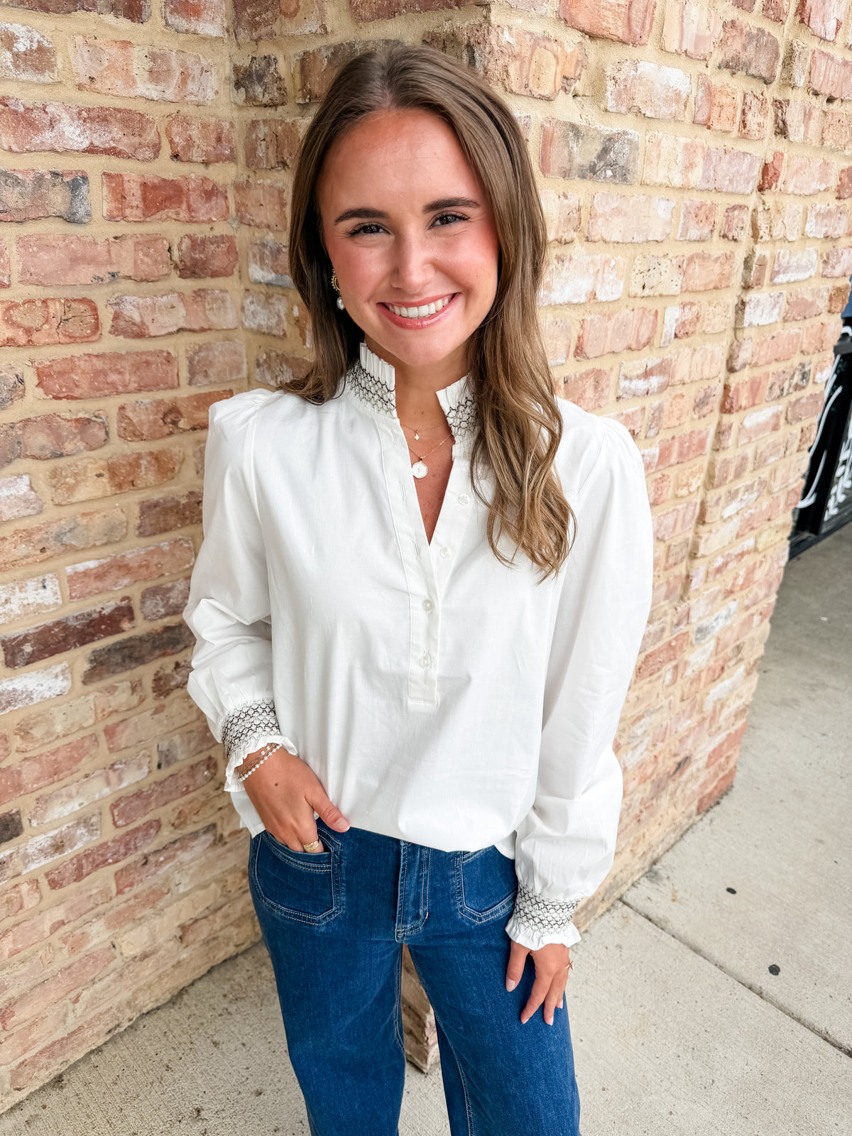kimberly top - ivory