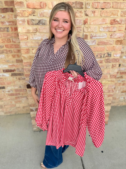 fun gingham curvy top