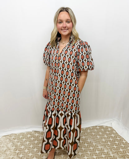 laura midi dress - brown
