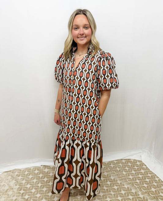 laura midi dress - brown