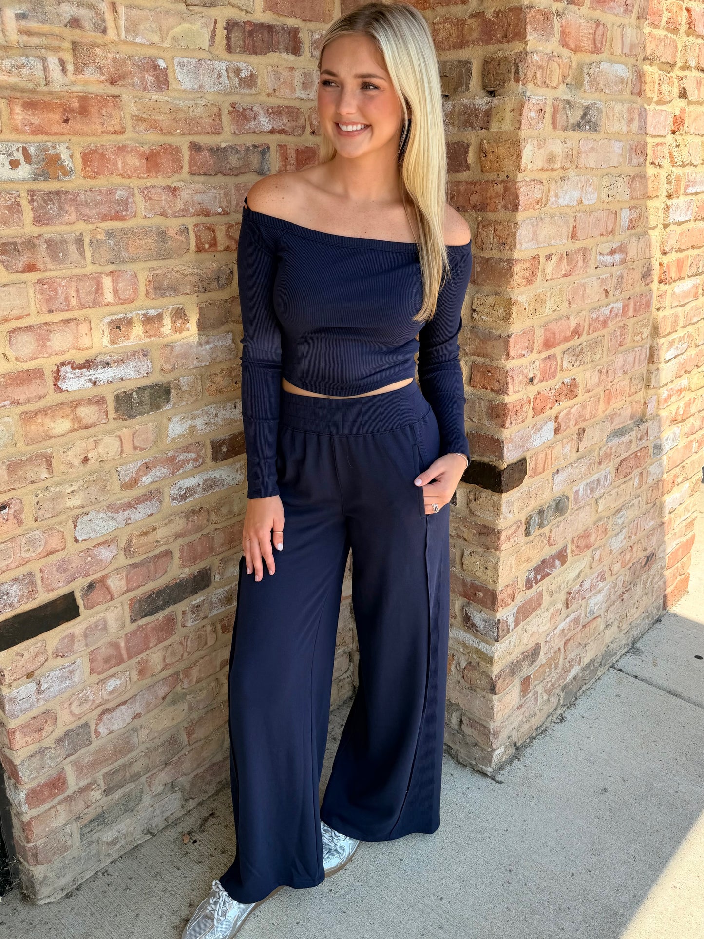becca pant set in navy