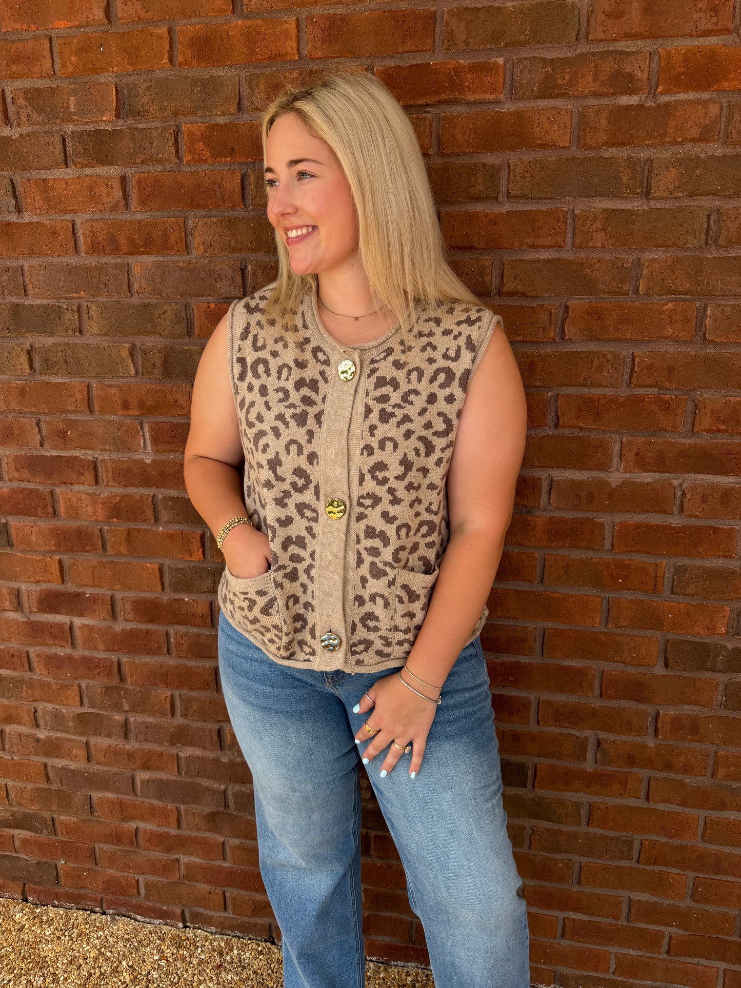 animal print sweater vest