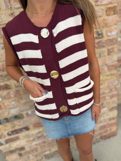 Hollis Stipe Sweater Vest