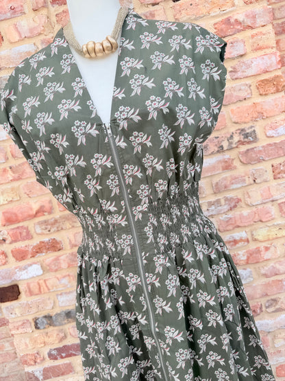 wild fern curvy midi dress