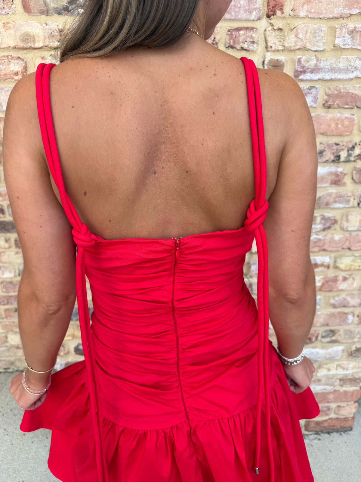 jeliany ruched dress - red