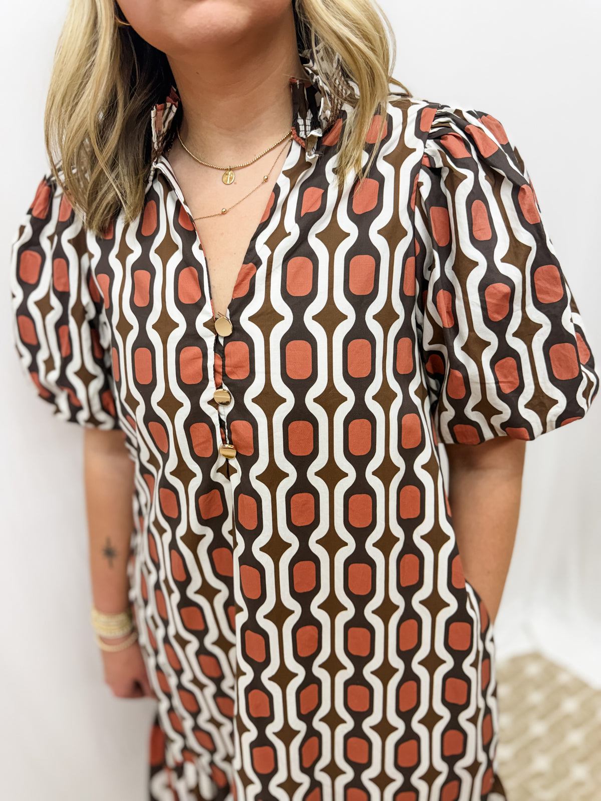 laura midi dress - brown