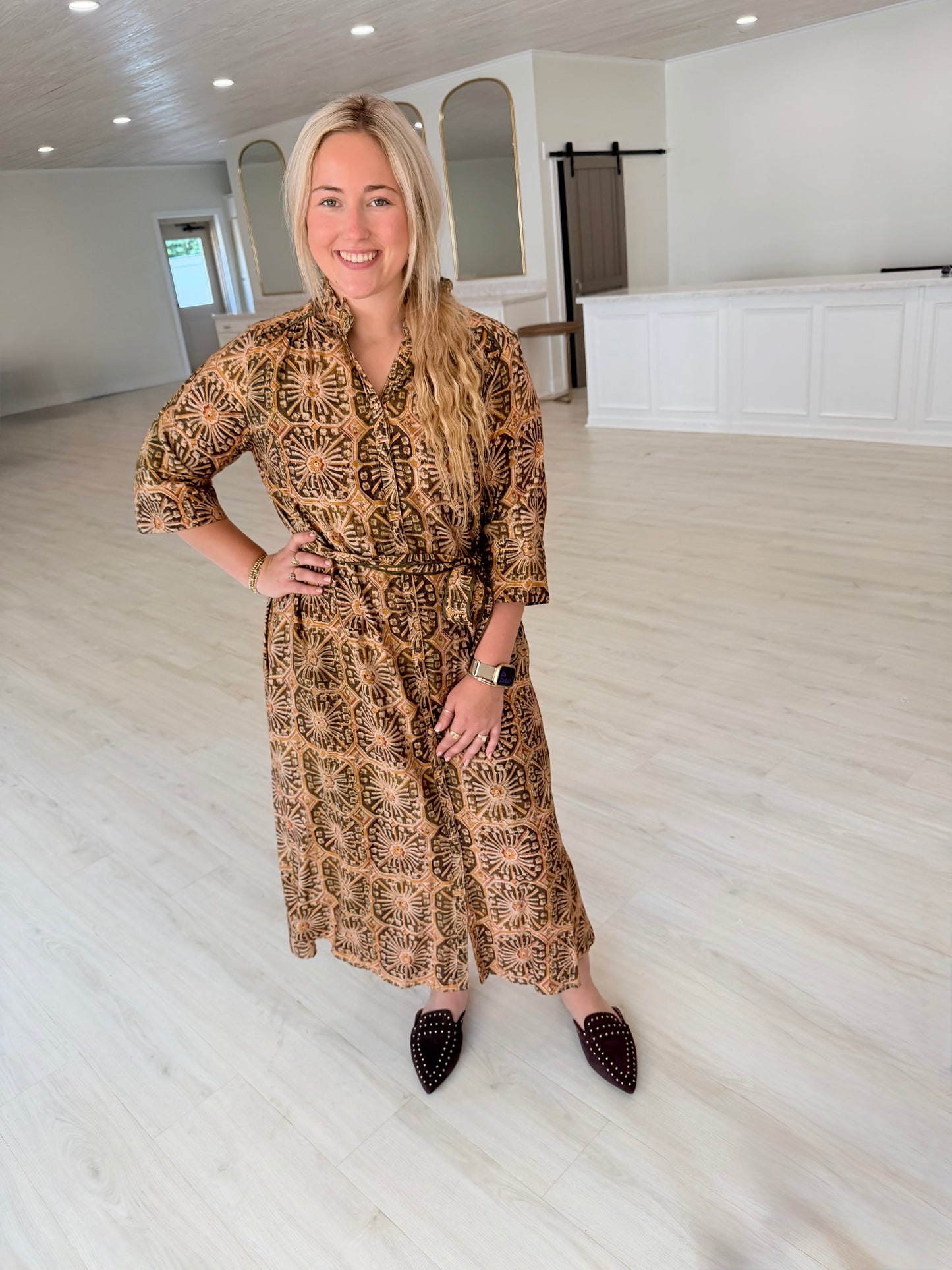golden harvest midi dress