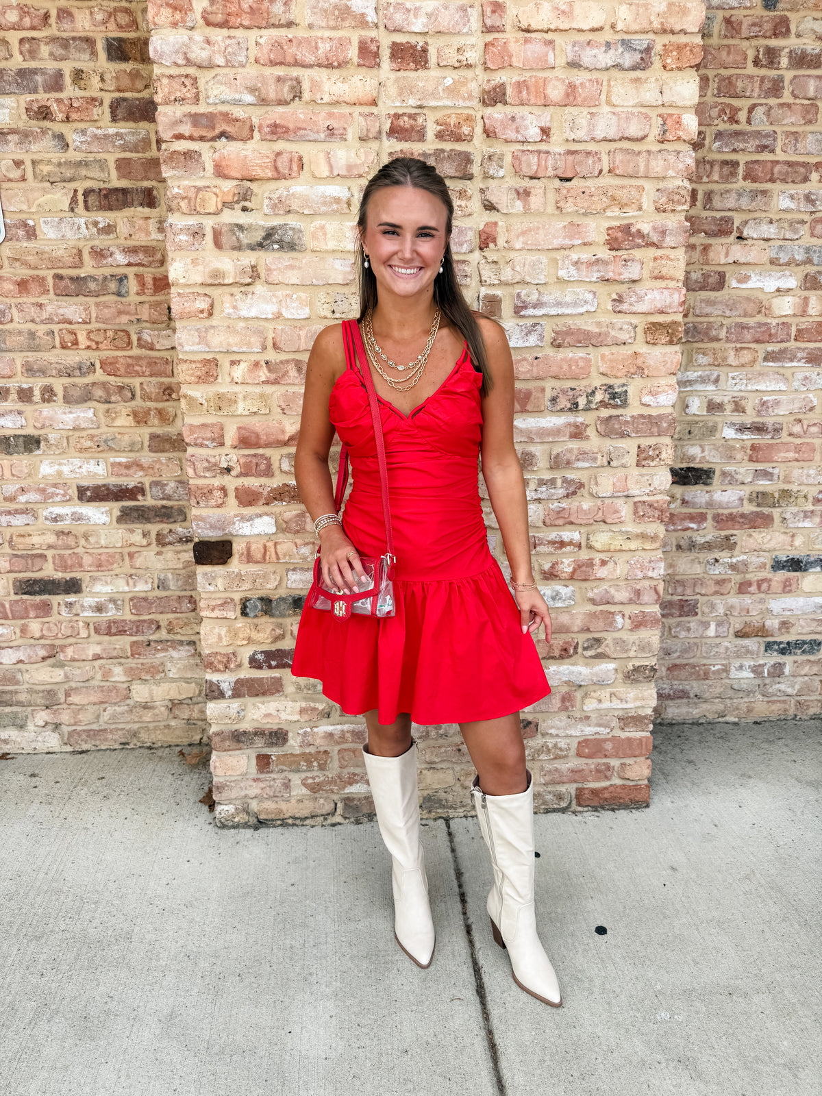 jeliany ruched dress - red