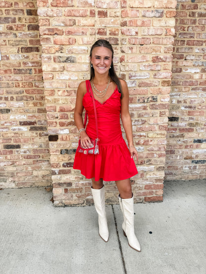 jeliany ruched dress - red