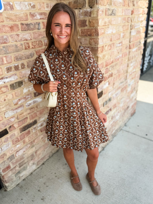 Isla floral shirt dress