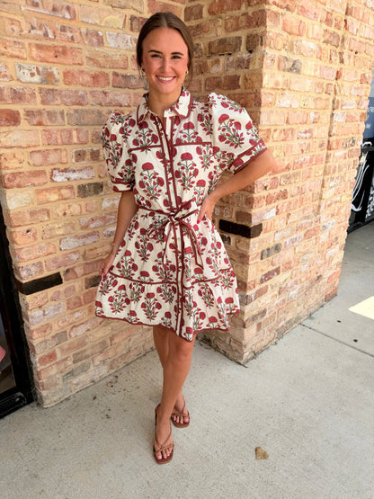 ruby floral dress