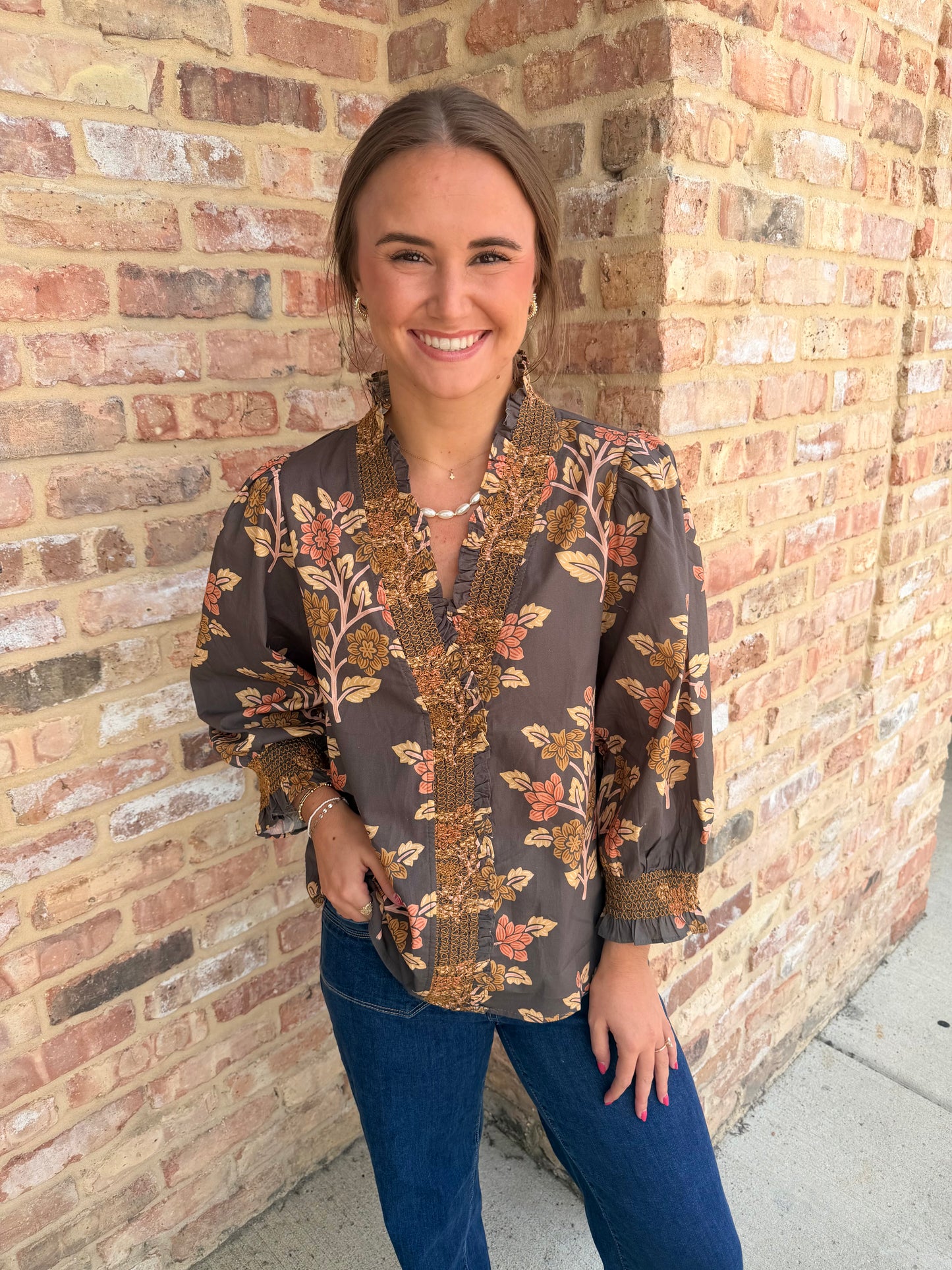 nicole embroidered top