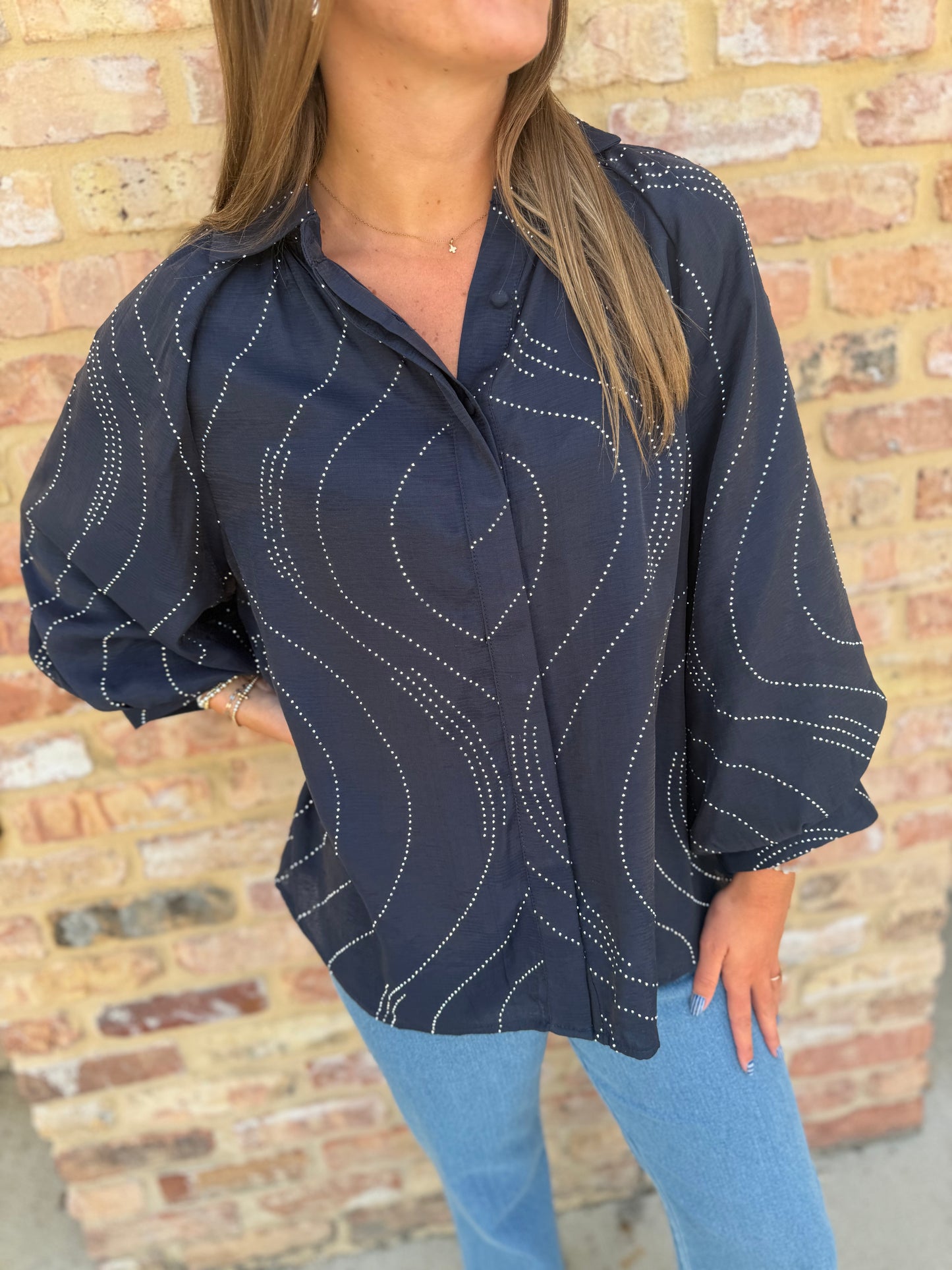 allye rhinetone top