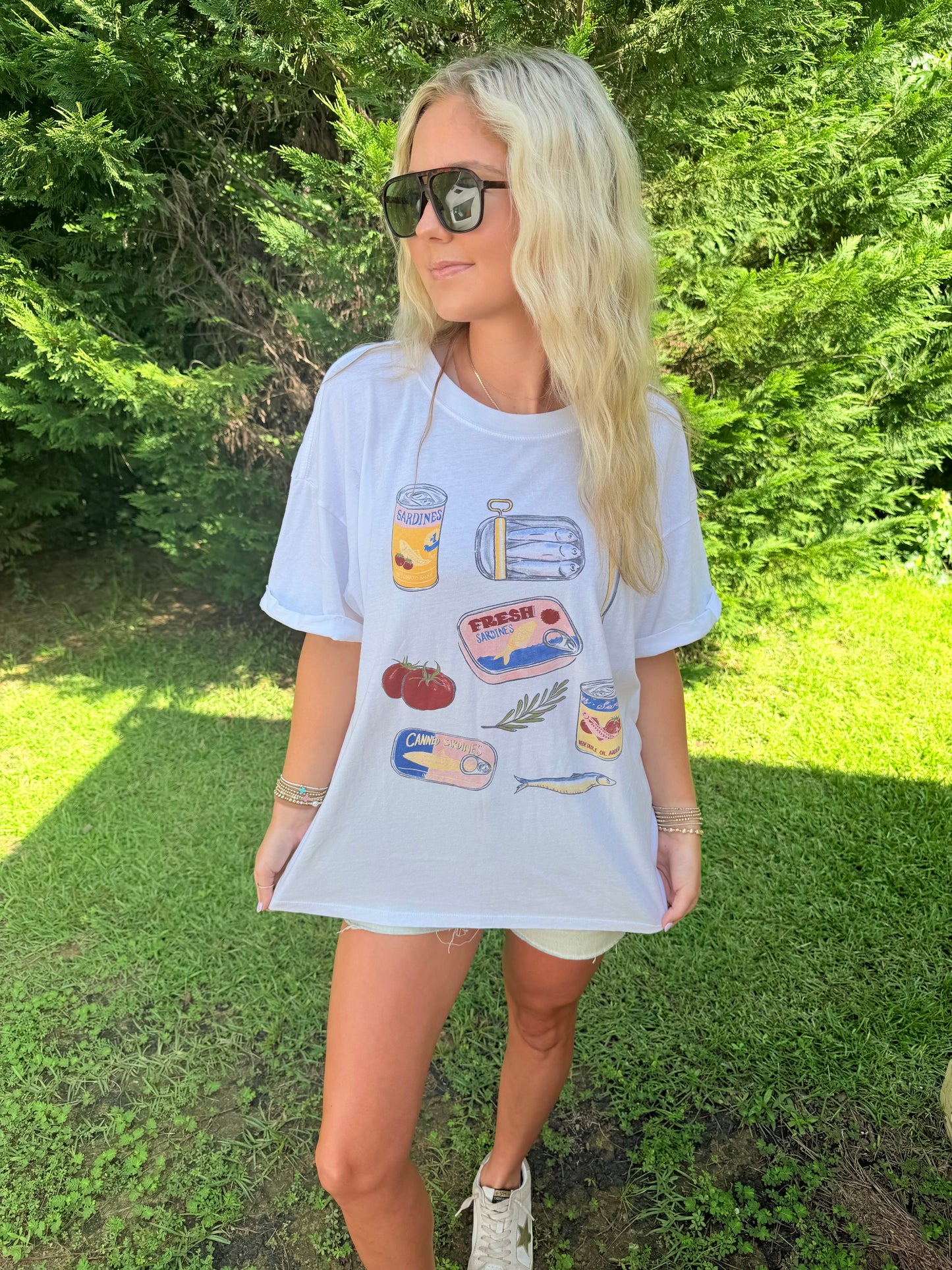 Sardine Tee- white