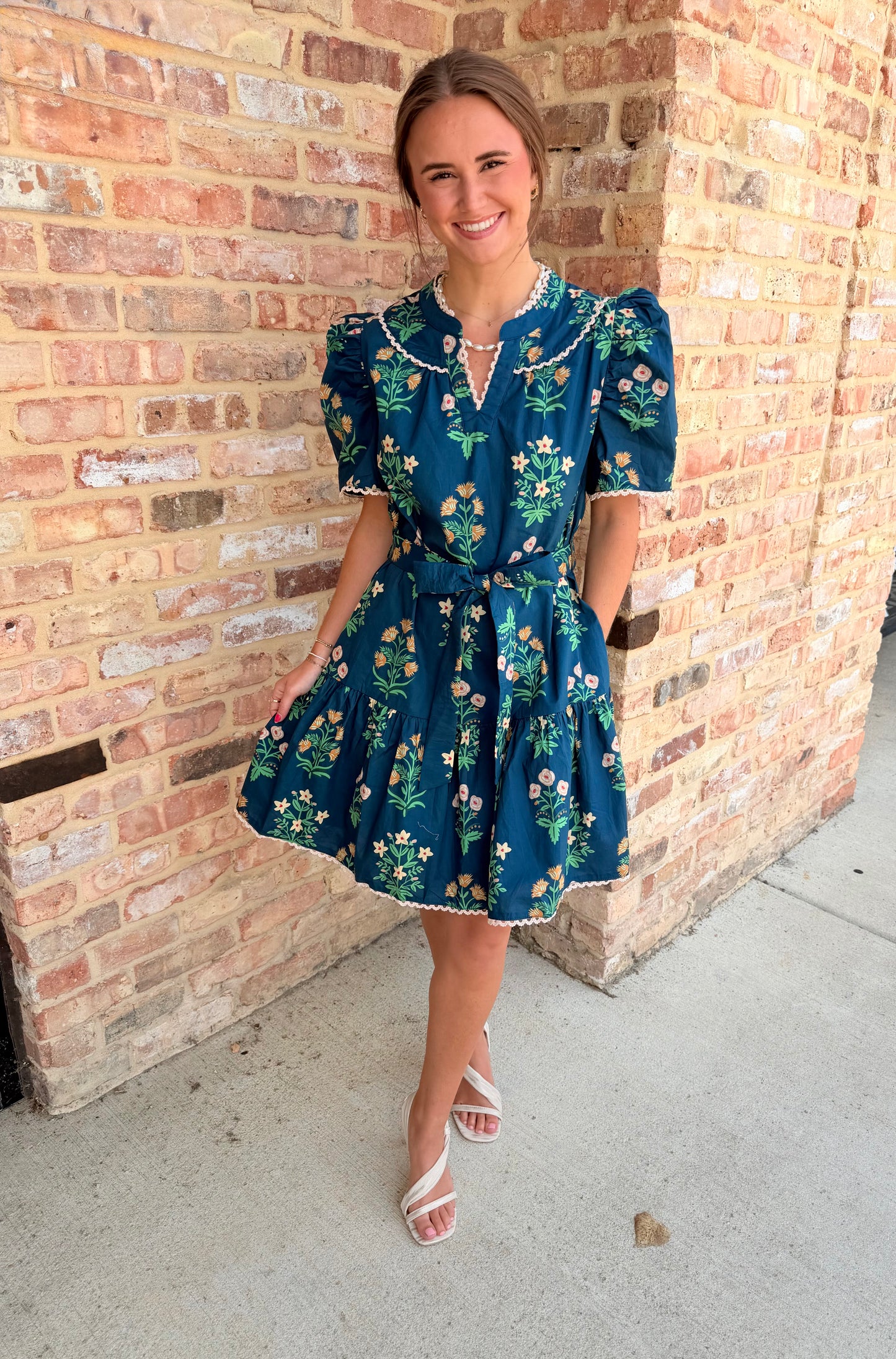 quinn floral dress - teal