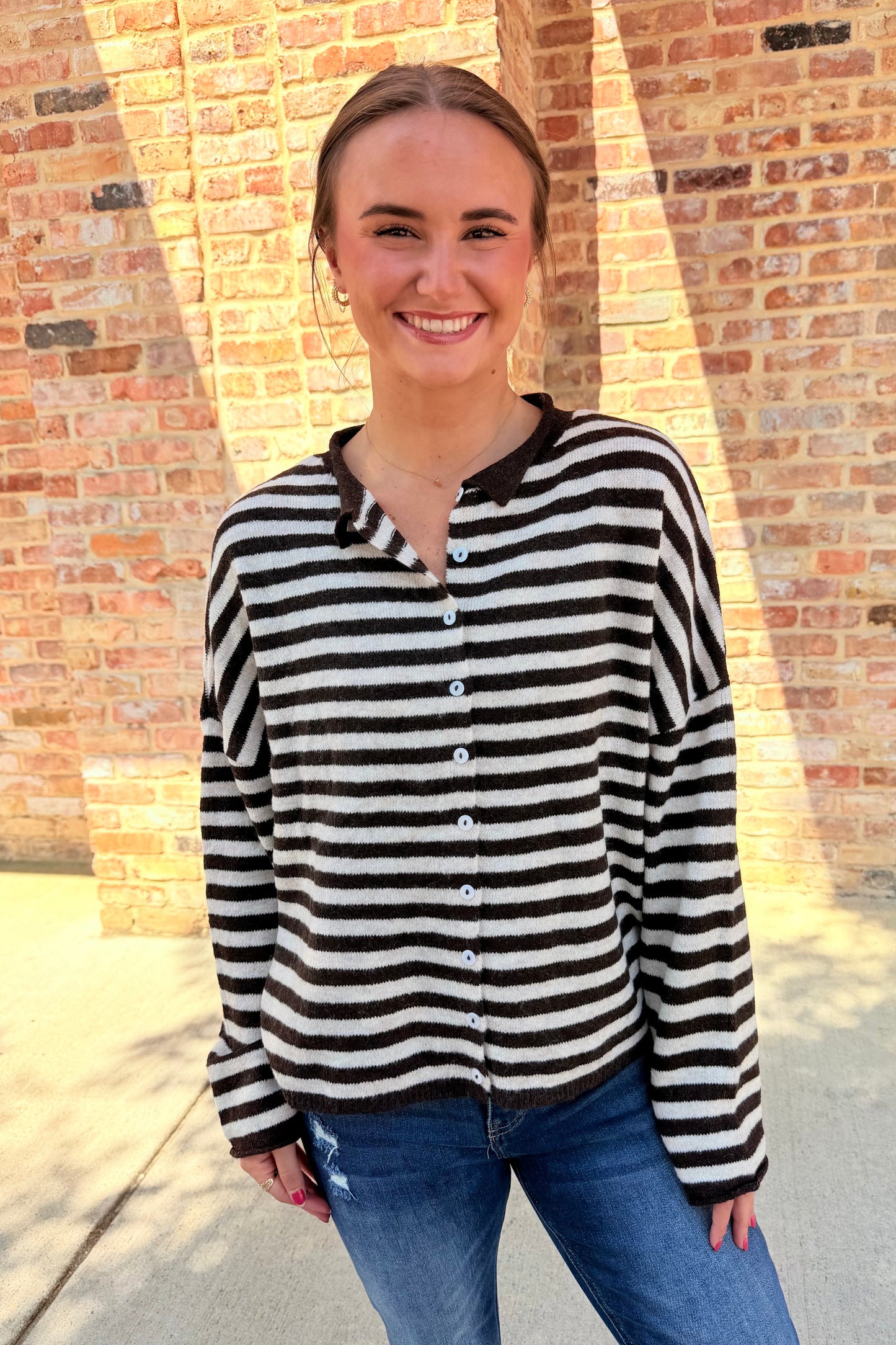 zola stripe cardigan