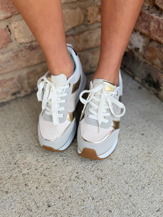 Breanna sneaker - gold combo