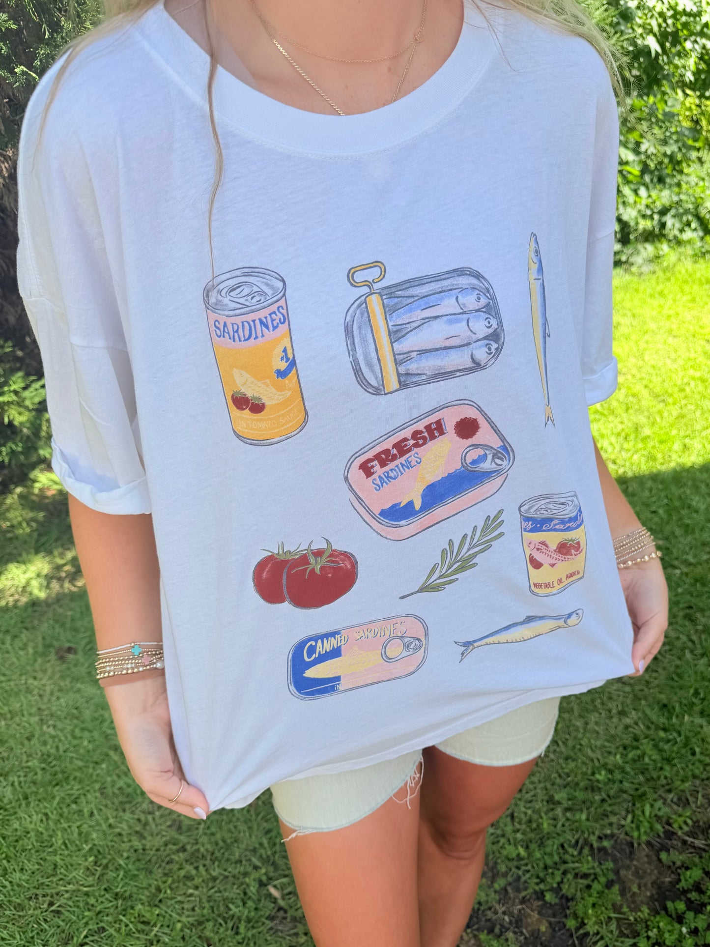 Sardine Tee- white