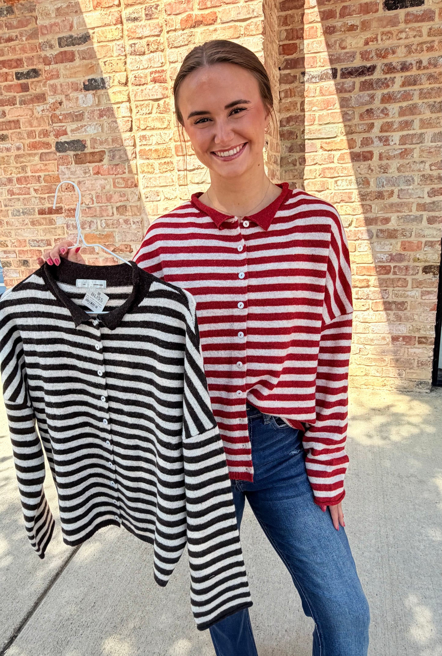 zola stripe cardigan