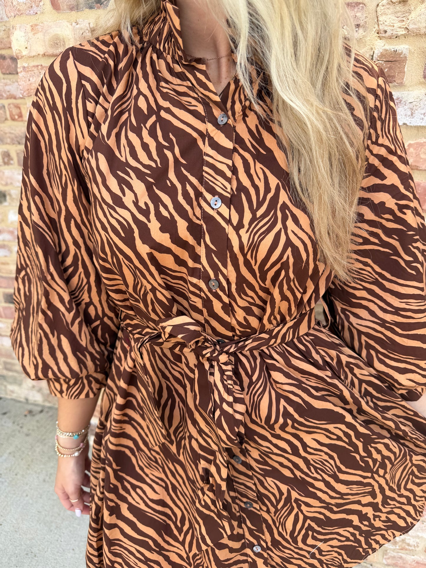 niki zebra belted dress
