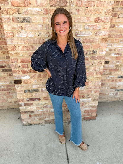 allye rhinetone top