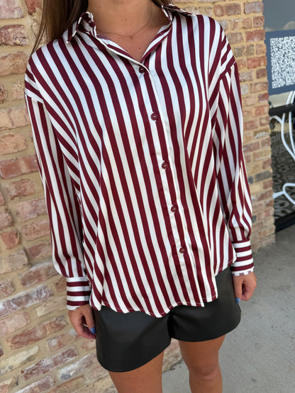satin button down